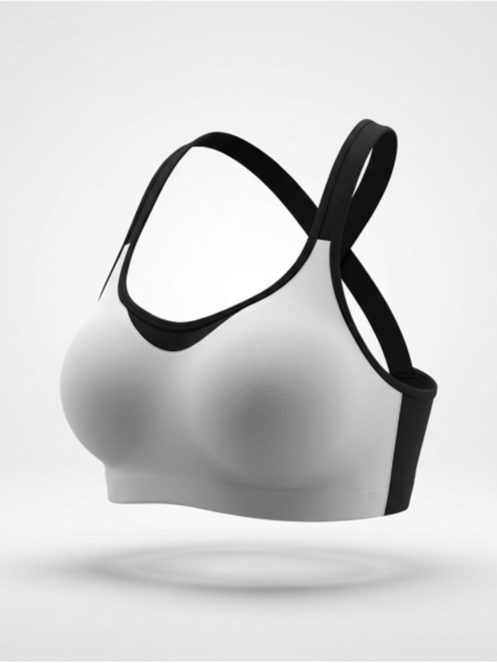 PINK Victoria's Secret White Racerback Sports Bra Sz M / B80 Colorblock